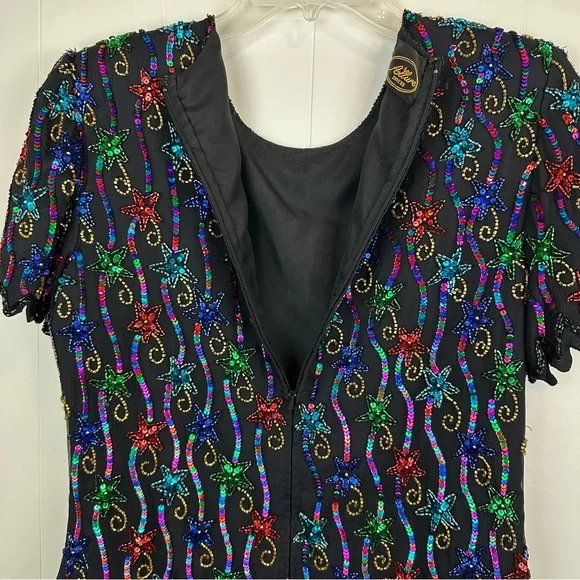 Vintage Beaded Sequin Star Top M - Picture 9 of 11